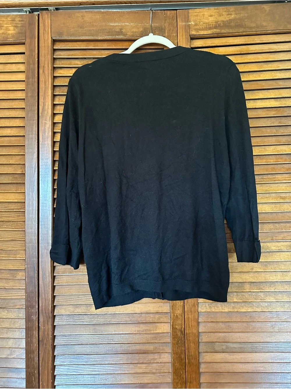 kate spade Somerset Bow Cuff Black Button Classic Cardigan size XL